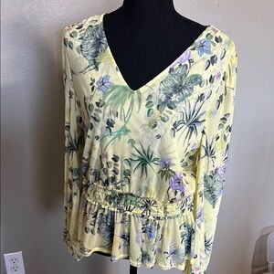 Floral V-Neck Women's Top